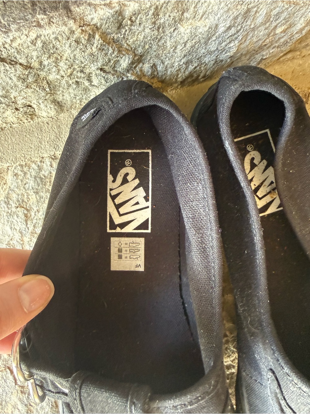 Vans Black Mary Jane Flats with Silver Heart Buckle - Picture 3 of 5